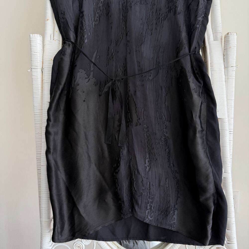 Pas de Calais Tunic Dress One Size Black Burnout Textured Crinkled Avant Garde - Picture 7 of 13
